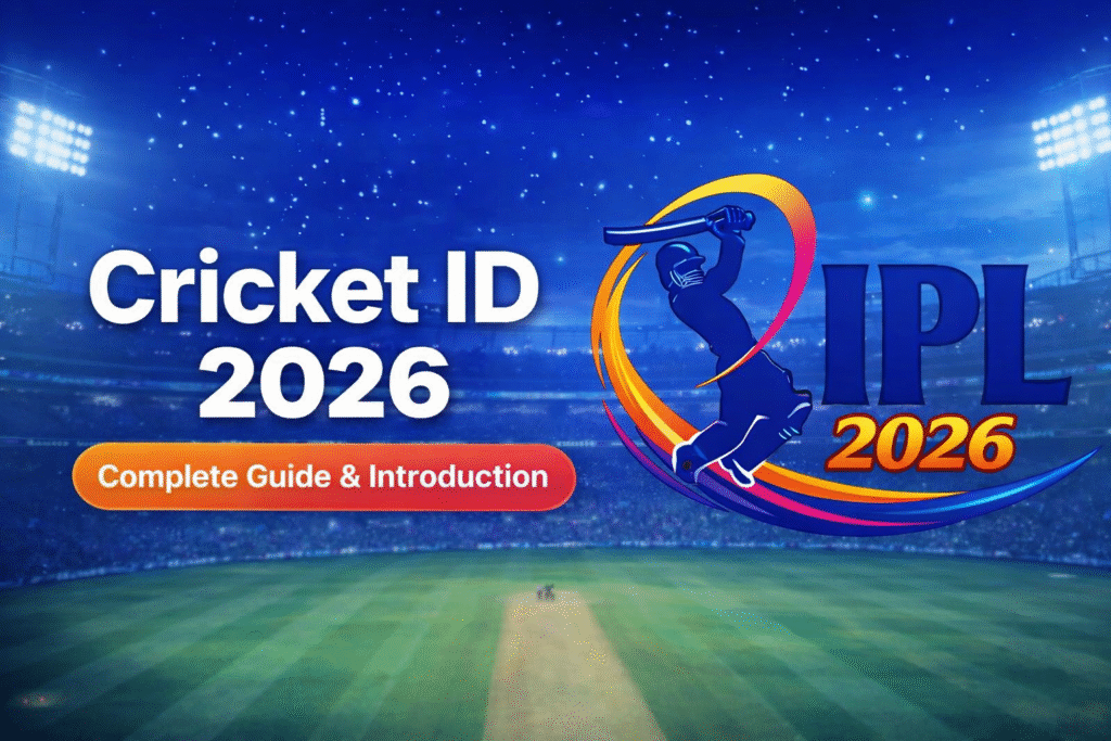 Cricket ID 2026 guide with IPL logo and online cricket platform concept