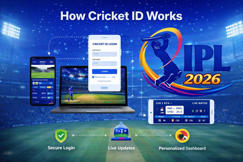How Cricket ID works in 2026 with IPL logo, login system, live updates and personalized dashboard