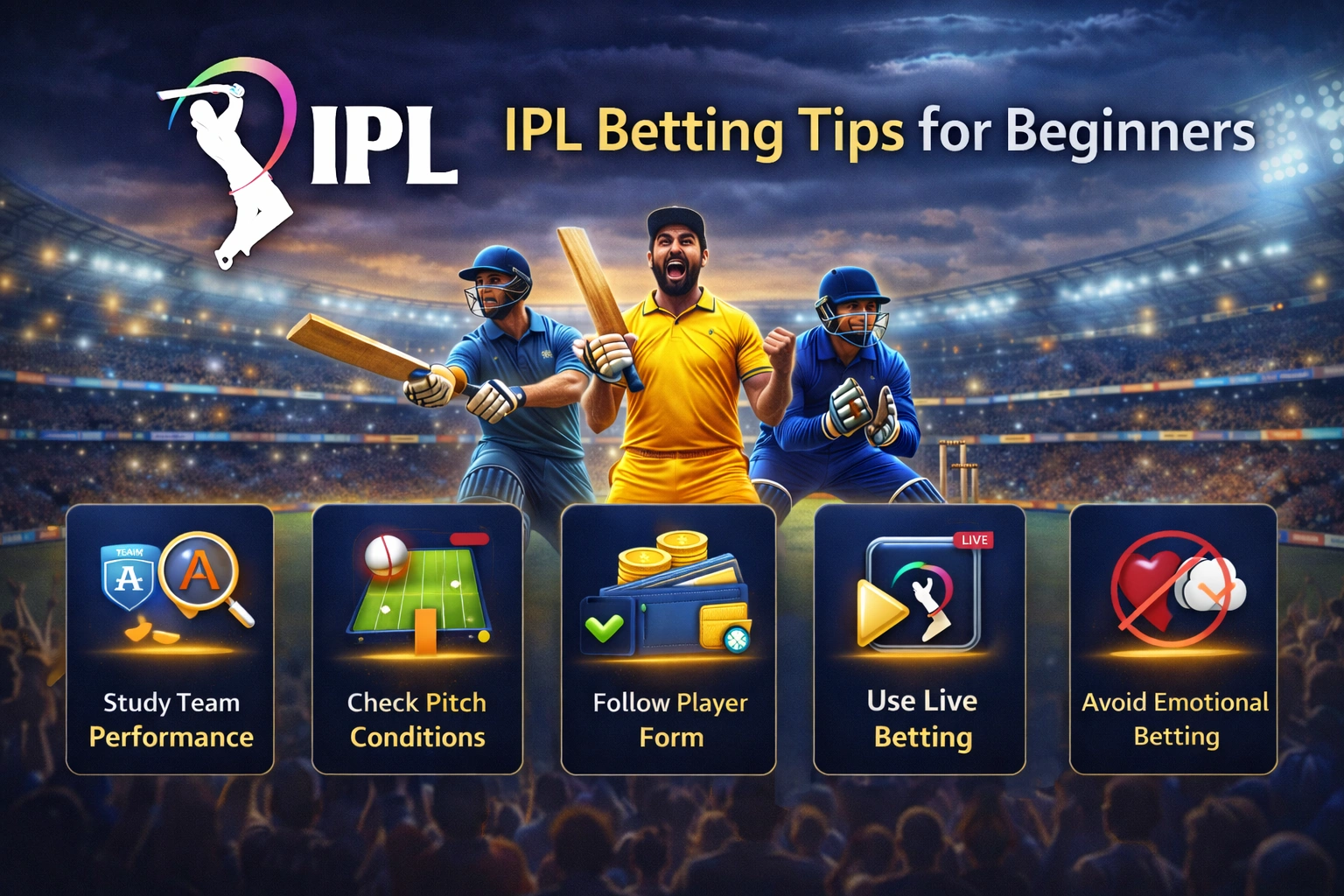 IPL betting tips for beginners banner with IPL2026 logo