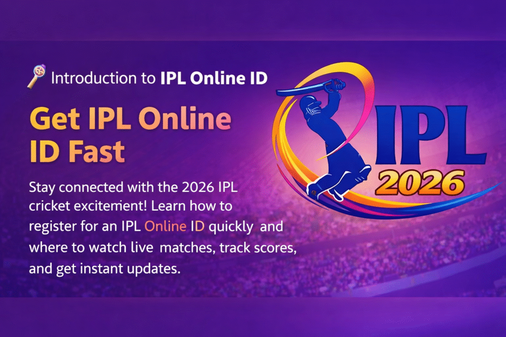 Get IPL Online ID fast with IPL 2026 official logo banner