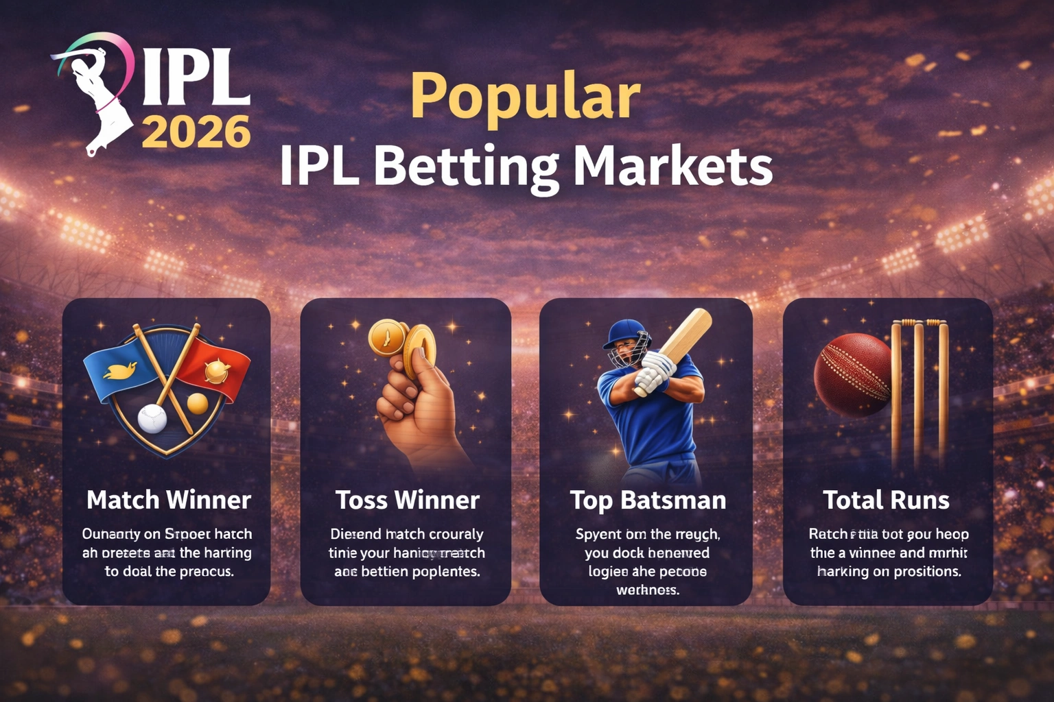 Popular IPL betting markets guide with IPL2026 logo