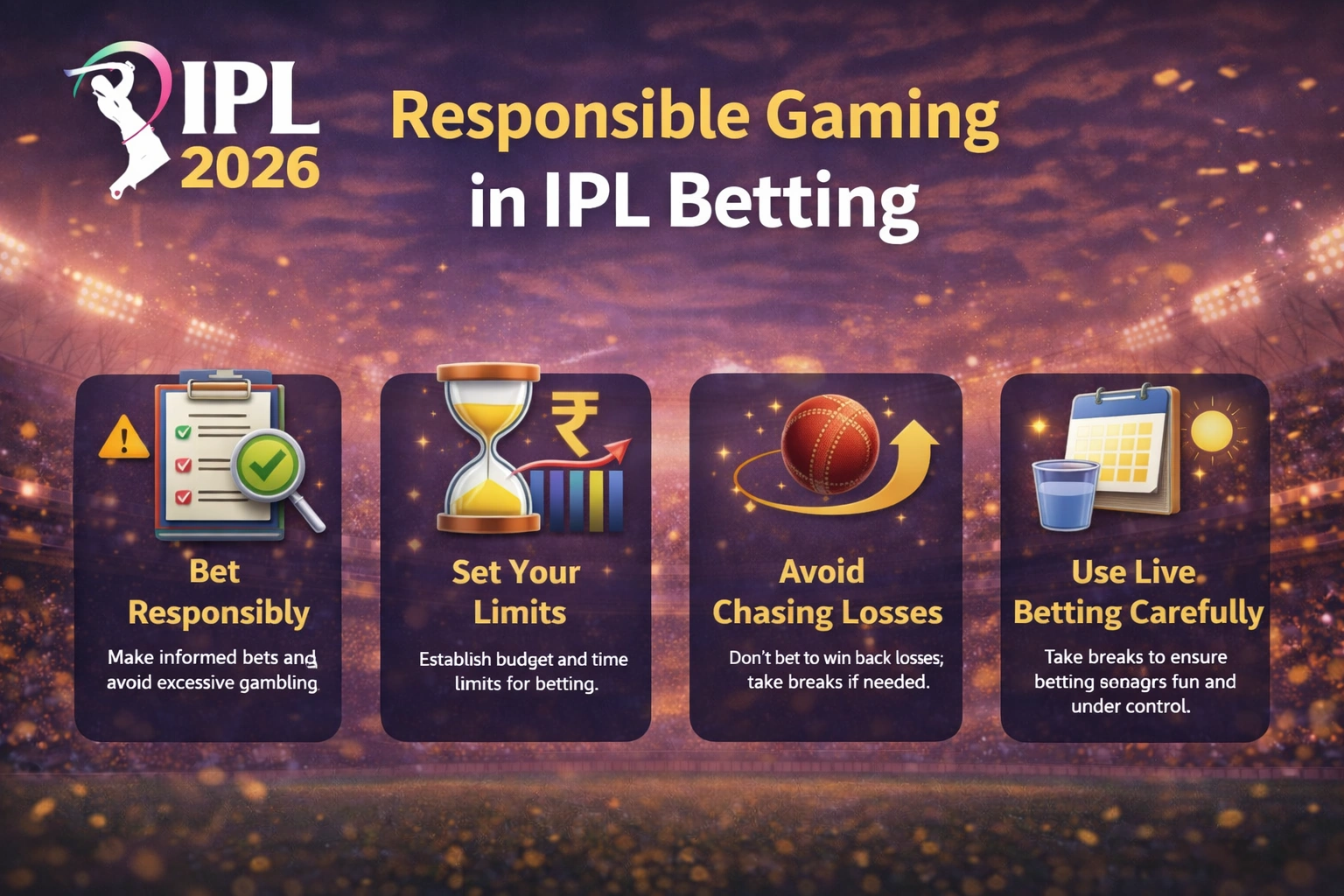 Responsible gaming in IPL betting guide with IPL2026 logo