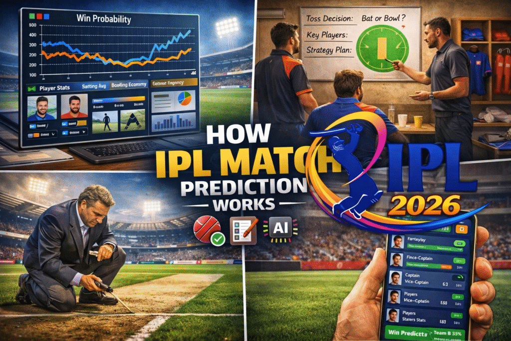How IPL match prediction works 2026 with stats analysis toss pitch report and AI prediction