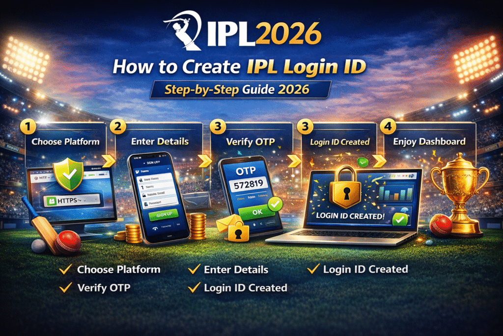 How to create IPL Login ID 2026 step by step guide with registration, OTP verification, secure login and dashboard access