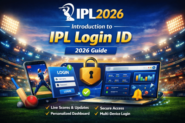 IPL Login ID 2026 introduction guide with dashboard login, live cricket score, secure access and personalized IPL experience