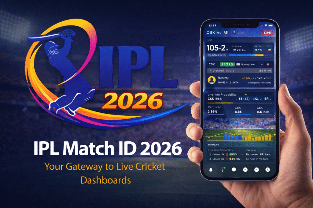 IPL Match ID 2026 live dashboard with real-time cricket stats